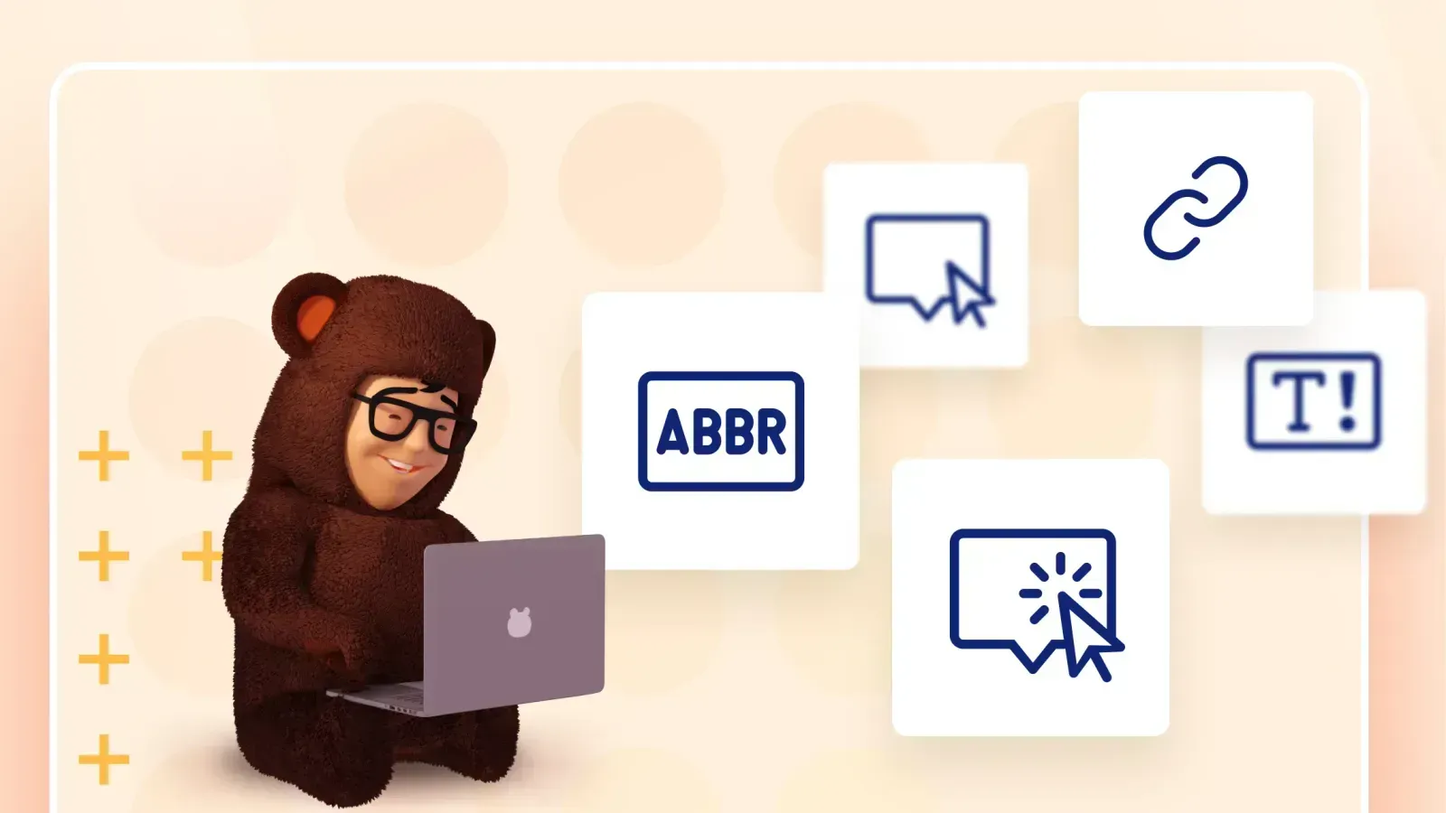 kevin the bear using inline design elements