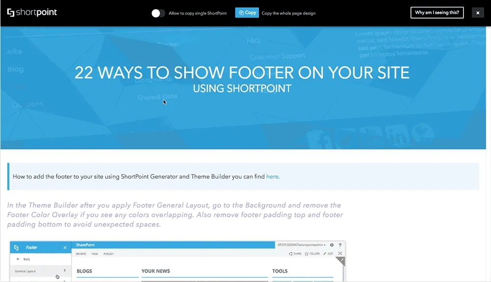 Copy and paste footer design tutorial