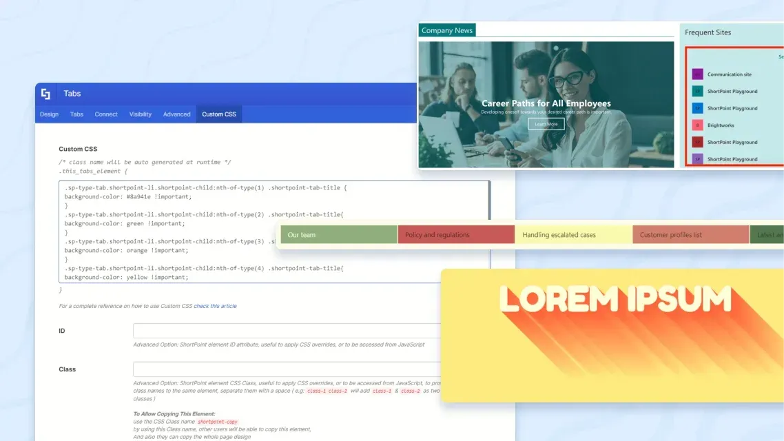applying custom css to design element