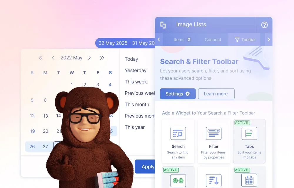 Search and Filter Toolbar