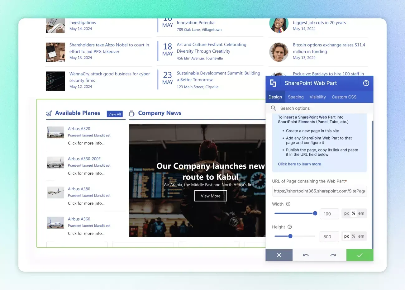 sharepoint webpart element