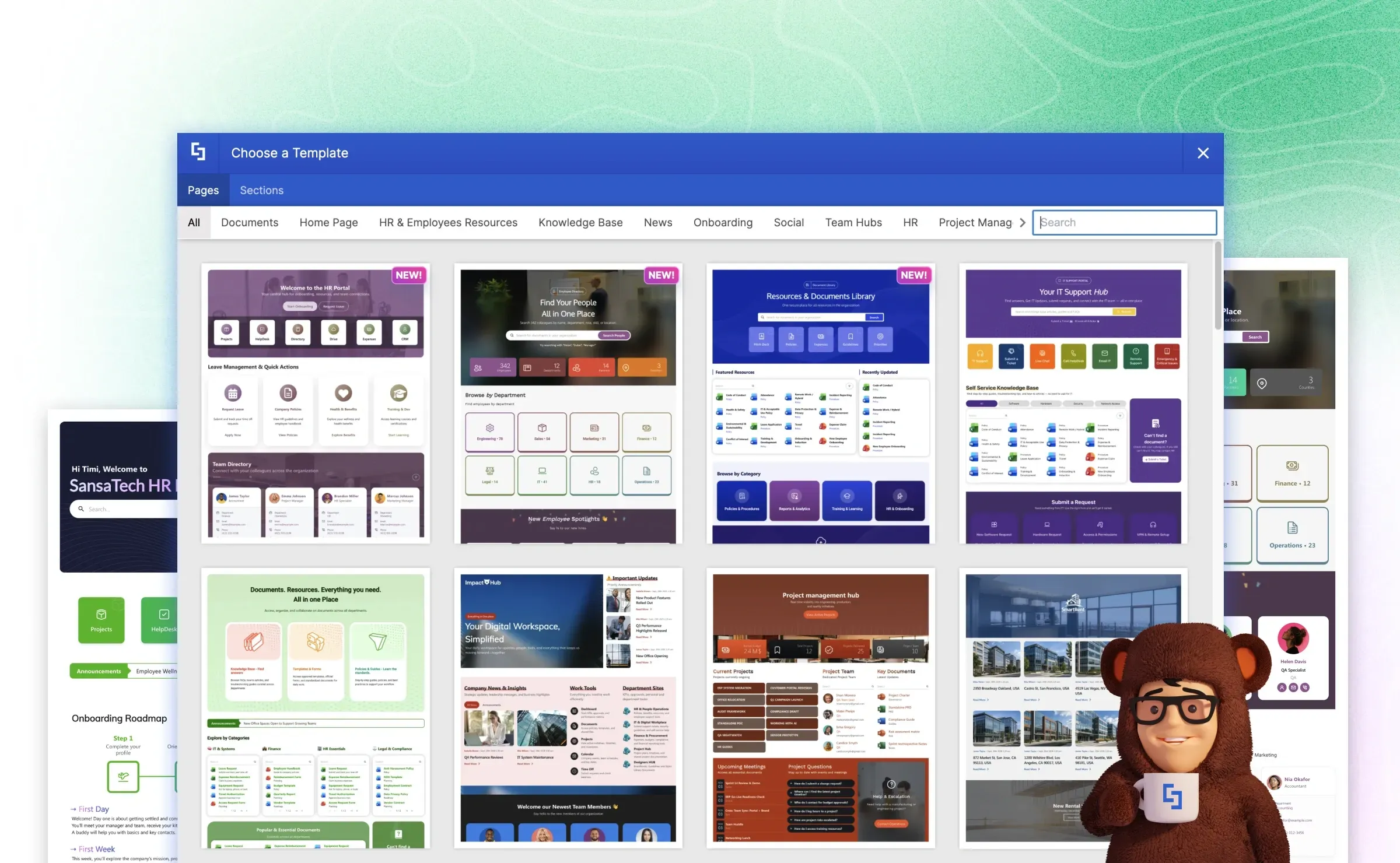ShortPoint template library for SharePoint intranet design