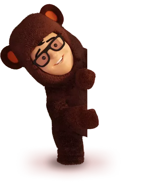 kevin, the mascot peeking