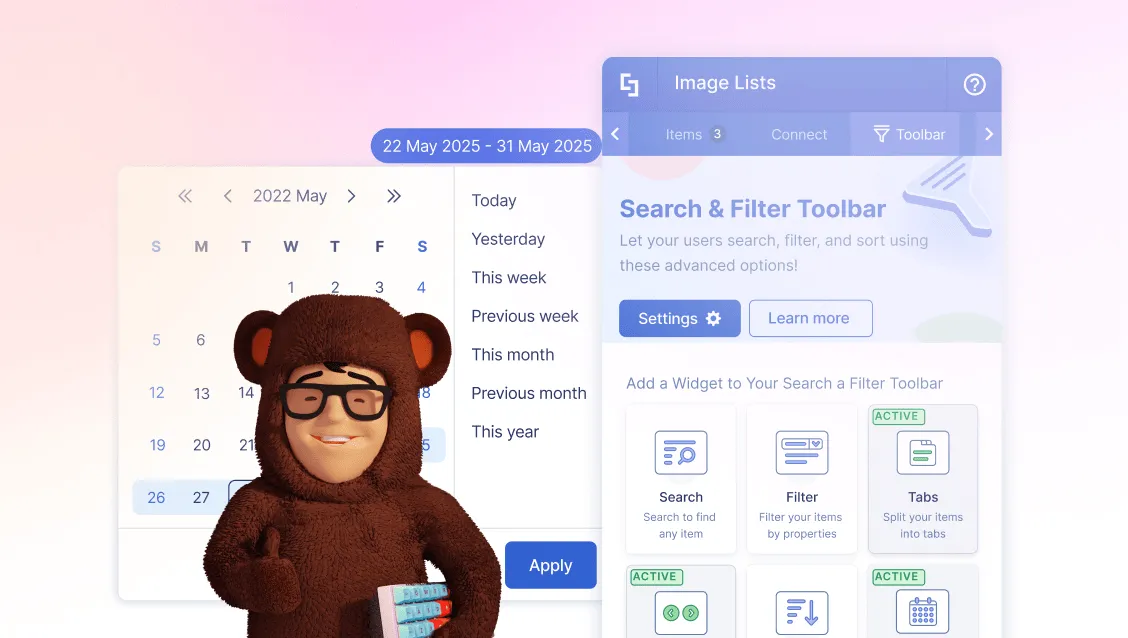 Search and Filter Toolbar